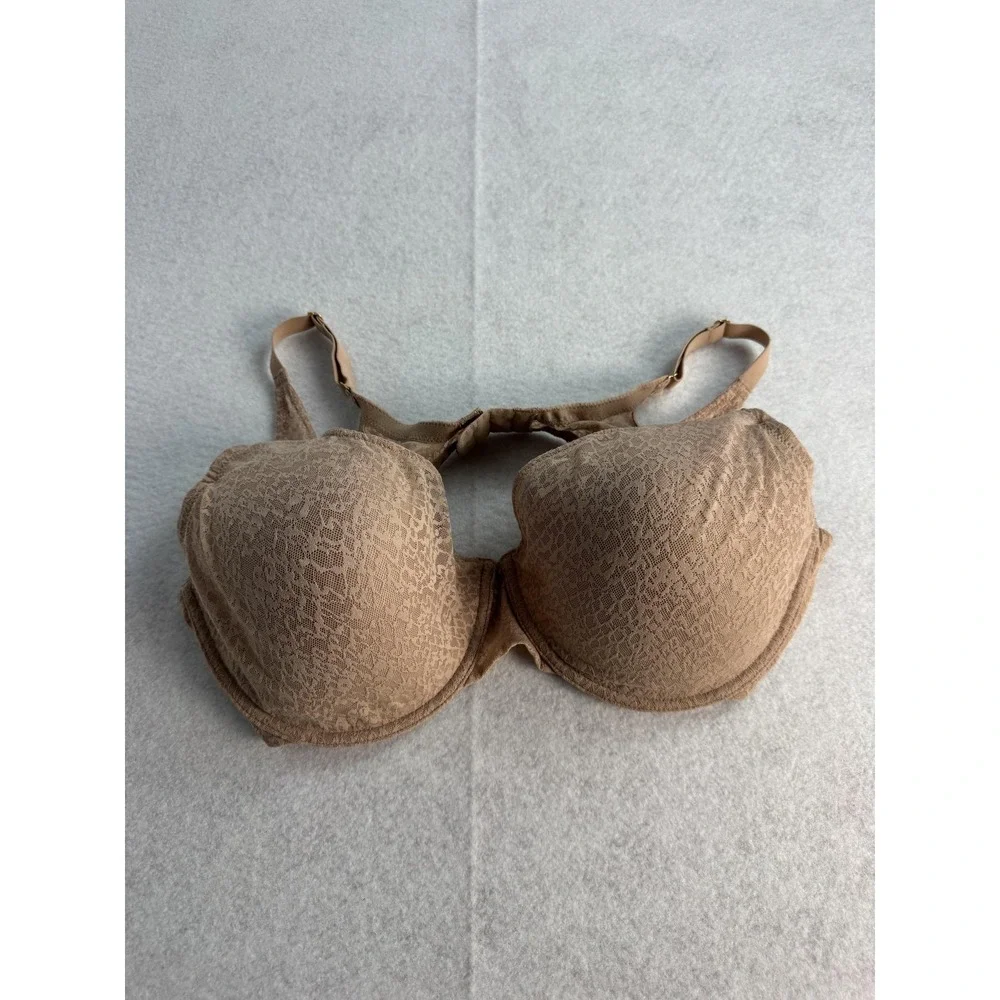 Natori Lace T-Shirt Bra Womens 40DD Beige Underwire Lightly Lined Molded Stretch